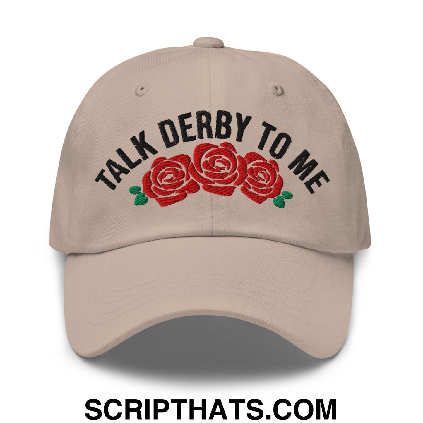 Talk Derby to Me Embroidered Unstructured Dad Hat Stone