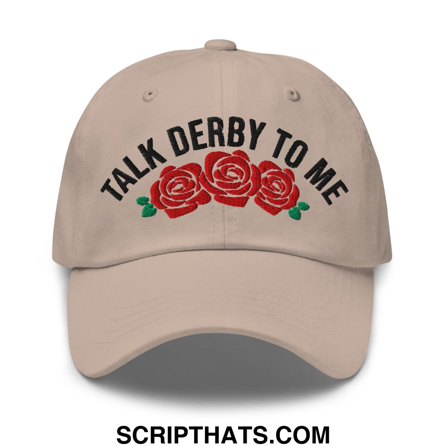 Talk Derby to Me Embroidered Unstructured Dad Hat Stone
