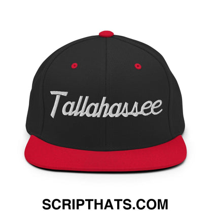 Tallahassee Script Snapback Hat Black Red