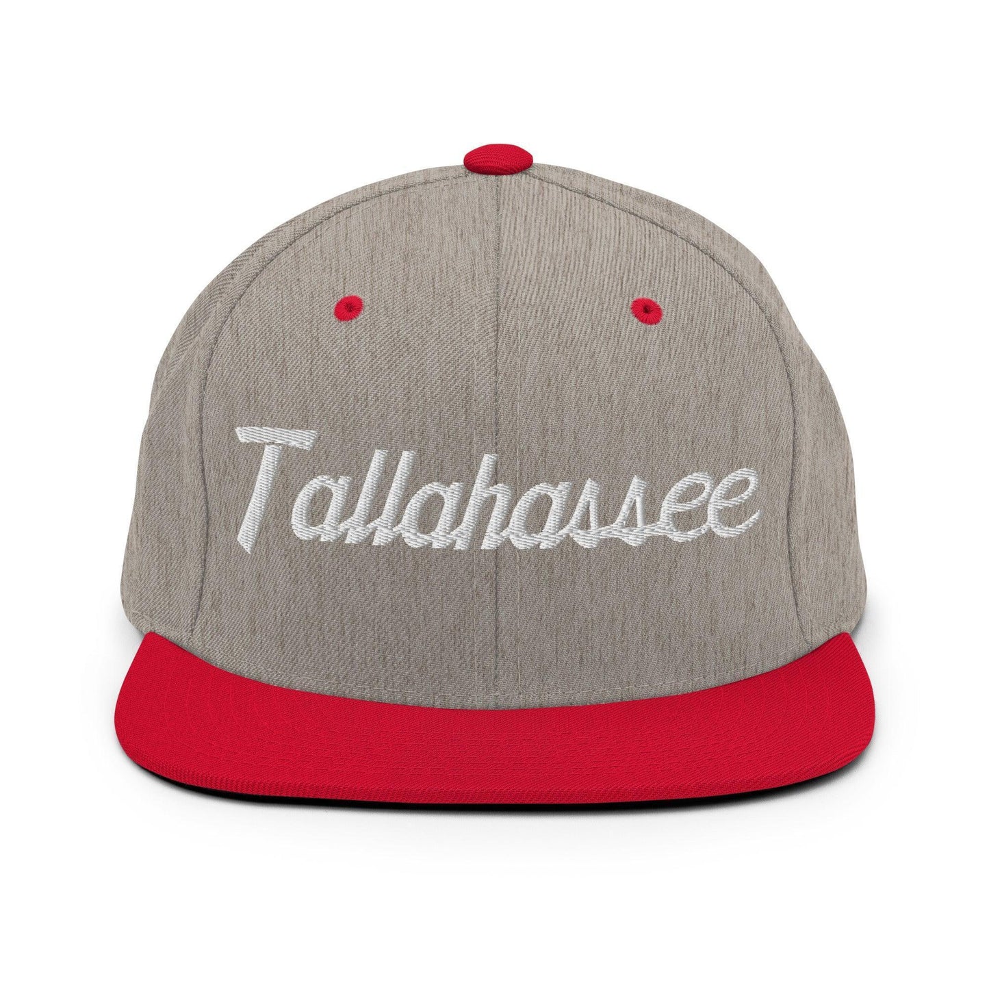 Tallahassee Script Snapback Hat Heather Grey/ Red