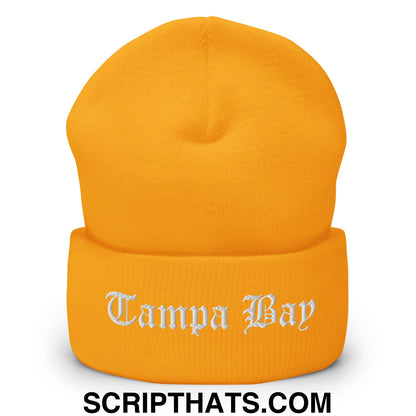 Tampa Bay Old English Embroidered Knit Cuffed Beanie Gold