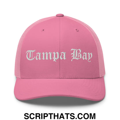 Tampa Bay Old English Embroidered Mesh Trucker Hat Pink
