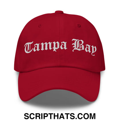 Tampa Bay Old English Embroidered Unstructured Dad Hat Cranberry