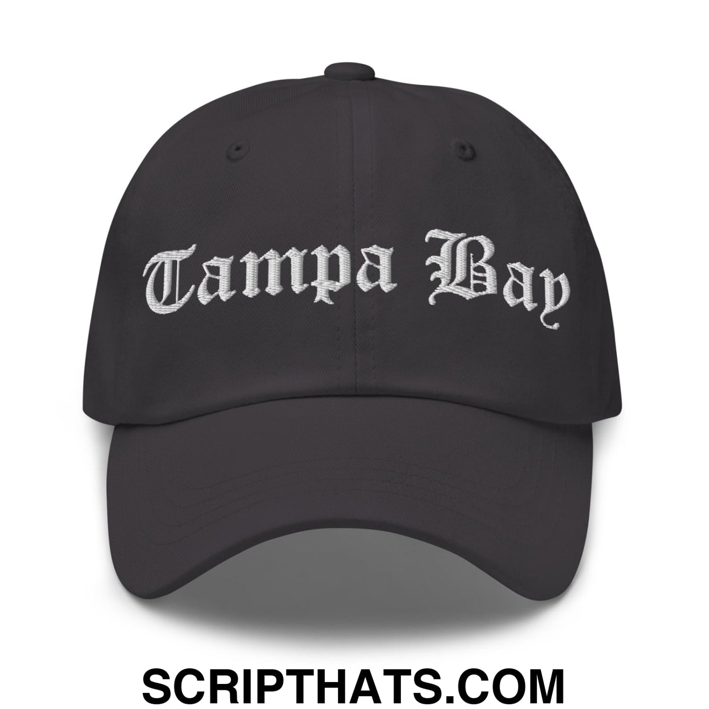 Tampa Bay Old English Embroidered Unstructured Dad Hat Dark Grey