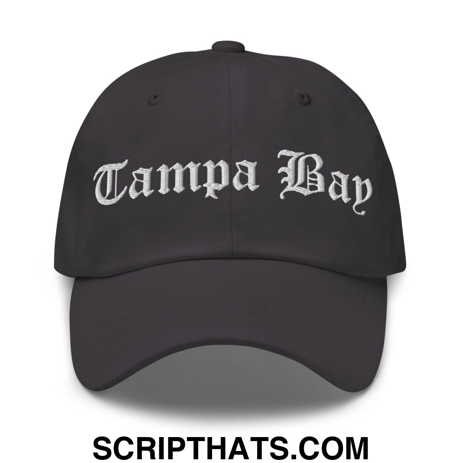 Tampa Bay Old English Embroidered Unstructured Dad Hat Dark Grey