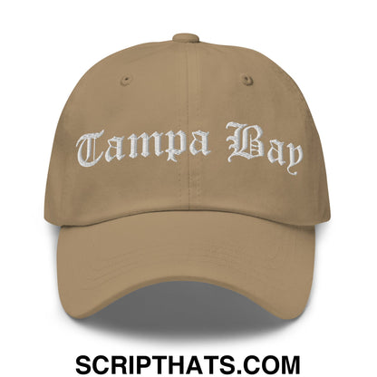Tampa Bay Old English Embroidered Unstructured Dad Hat Khaki
