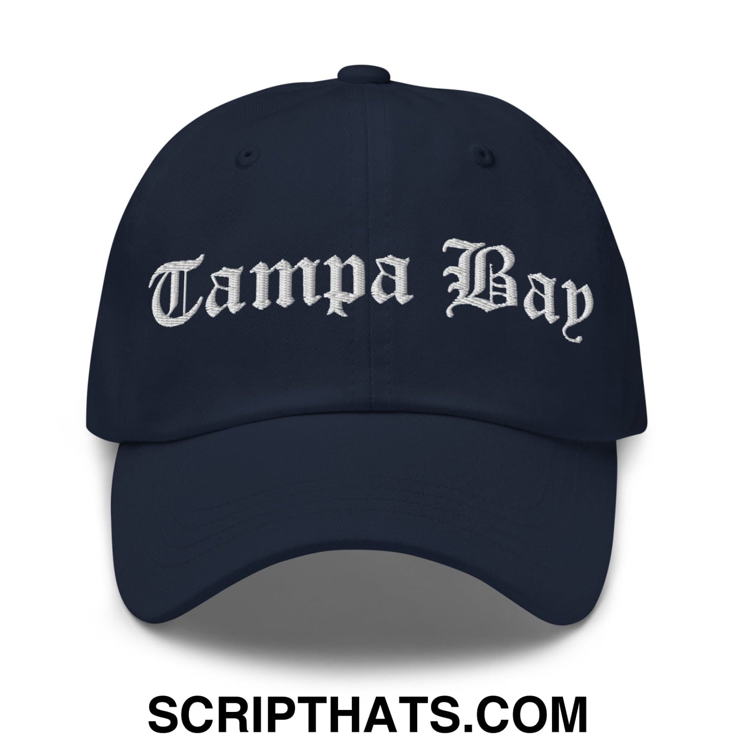 Tampa Bay Old English Embroidered Unstructured Dad Hat Navy