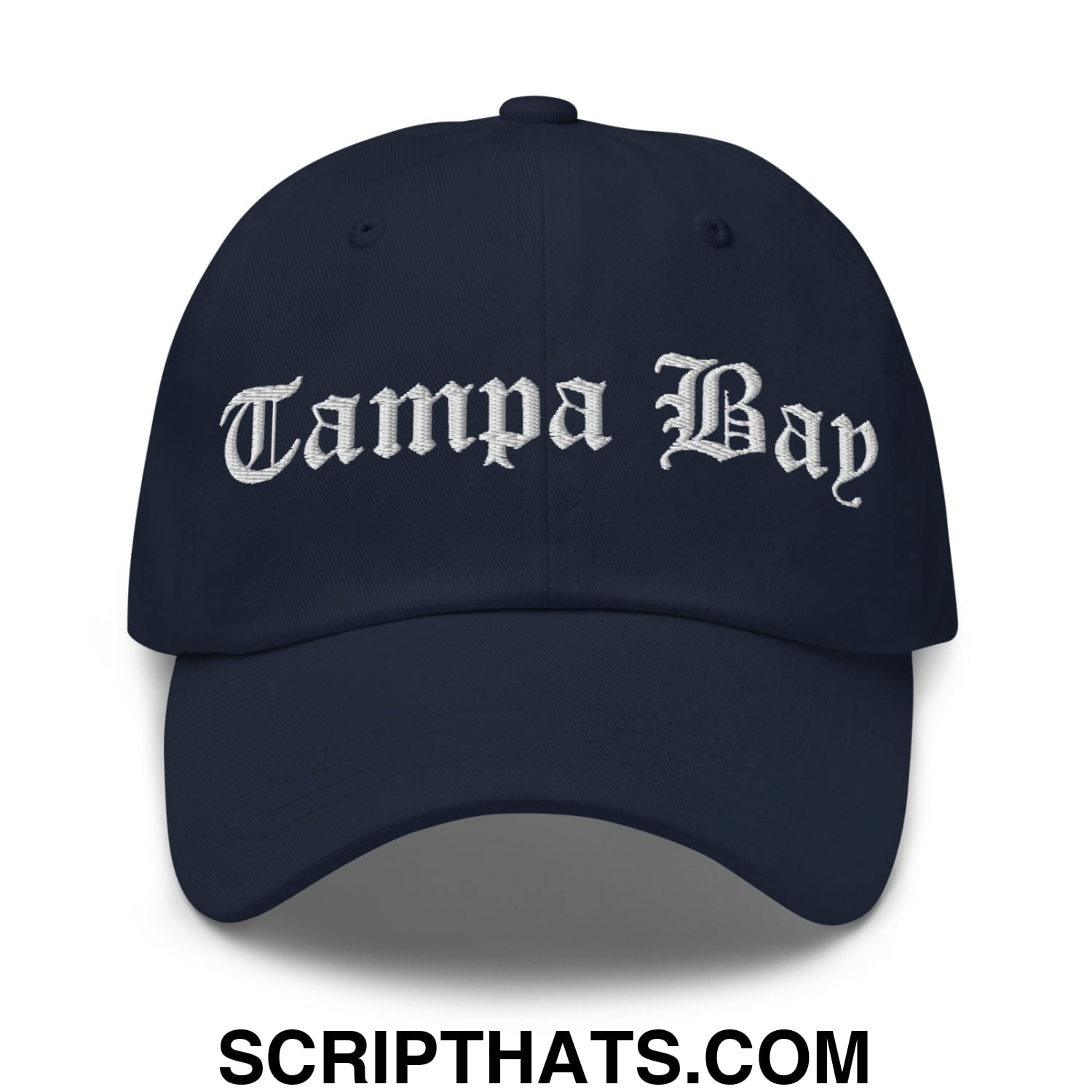 Tampa Bay Old English Embroidered Unstructured Dad Hat Navy