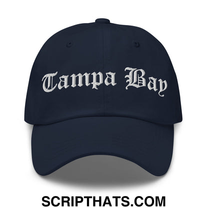Tampa Bay Old English Embroidered Unstructured Dad Hat Navy