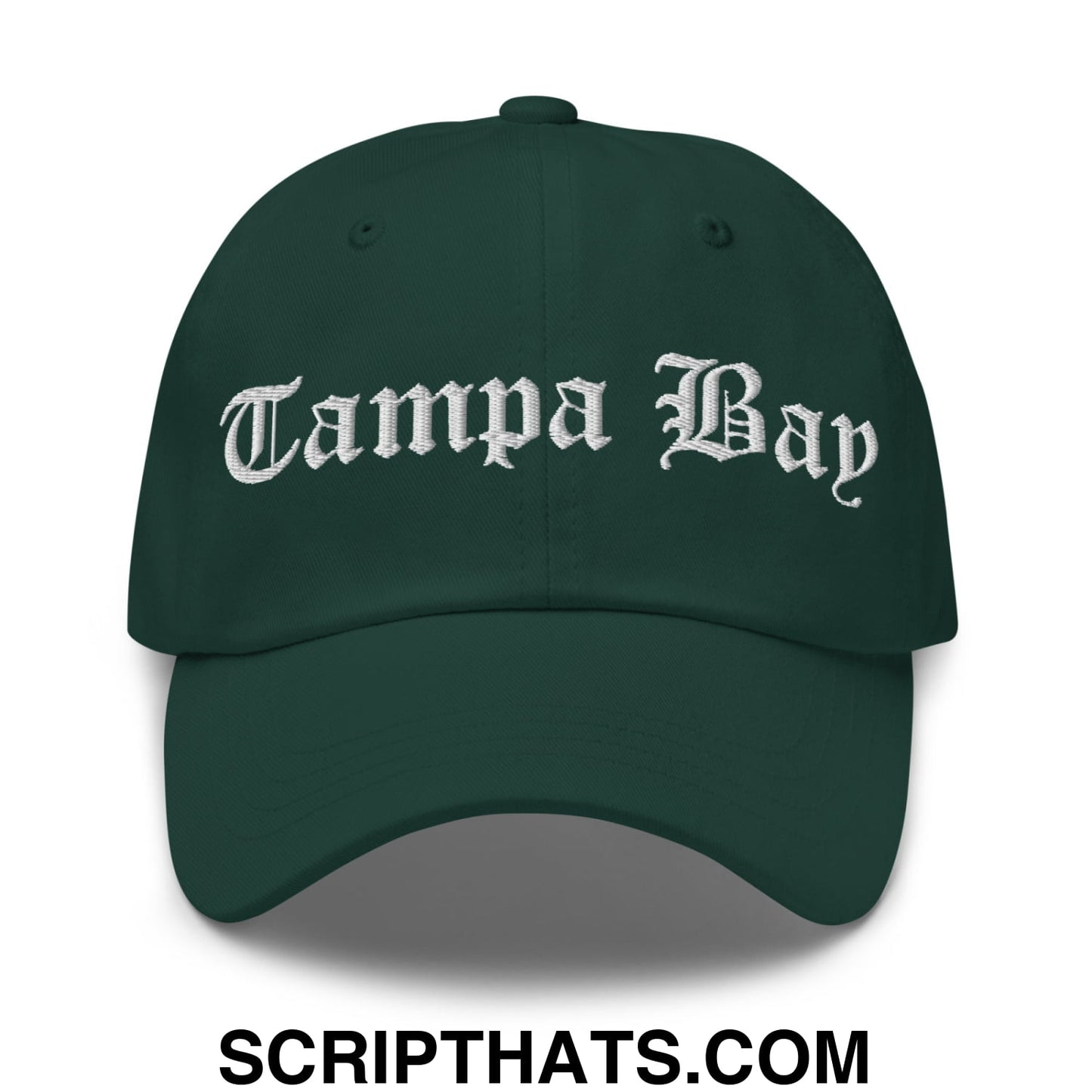 Tampa Bay Old English Embroidered Unstructured Dad Hat Spruce
