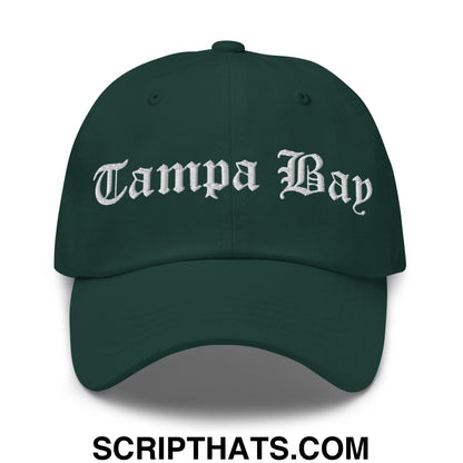 Tampa Bay Old English Embroidered Unstructured Dad Hat Spruce