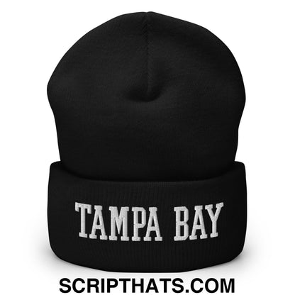 Tampa Bay Varsity College Block Embroidered Knit Cuffed Beanie Black