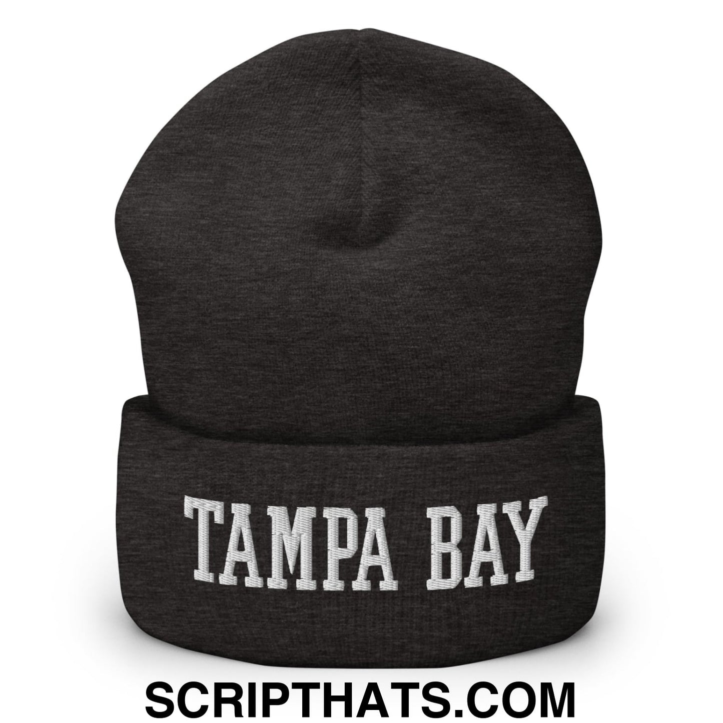 Tampa Bay Varsity College Block Embroidered Knit Cuffed Beanie Dark Grey