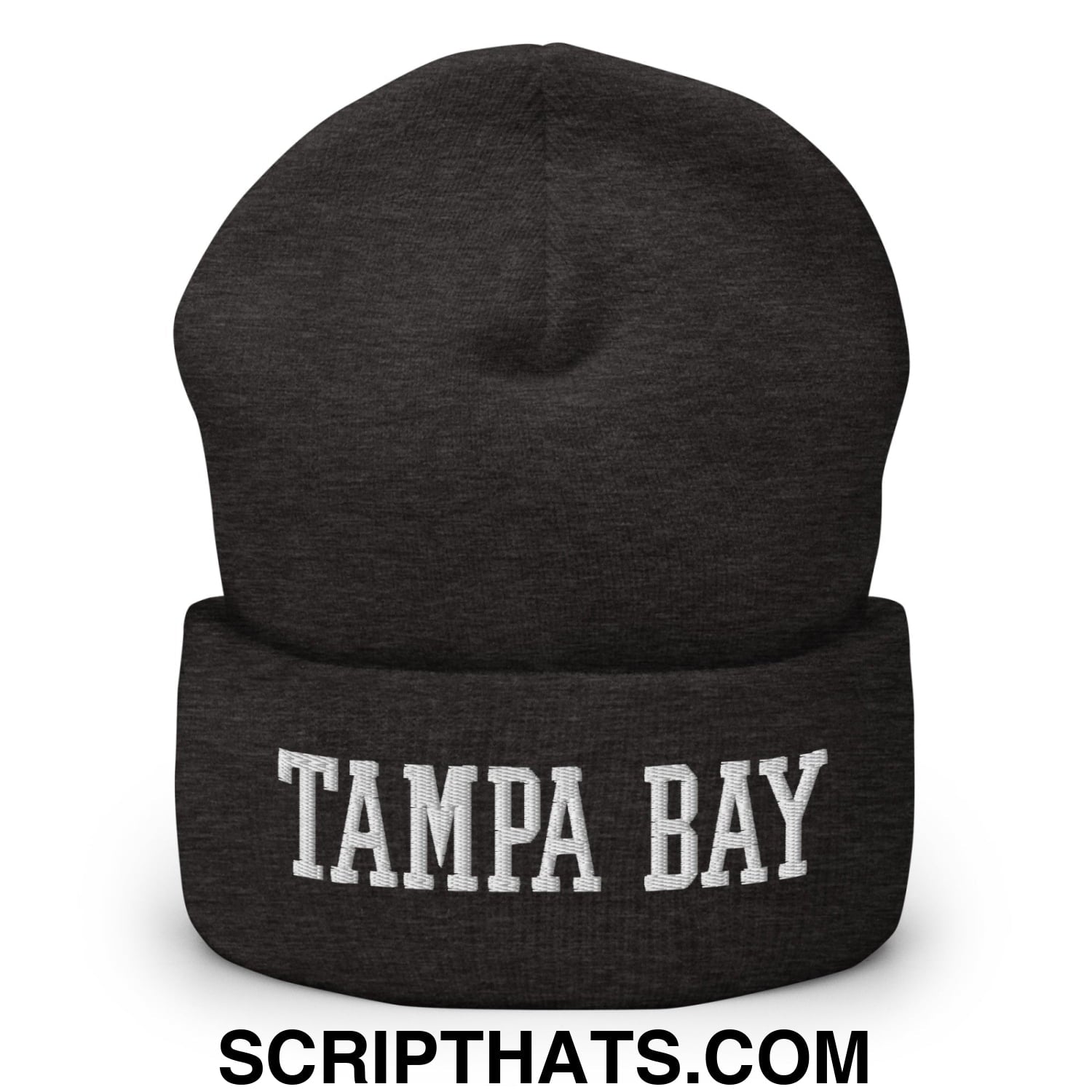 Tampa Bay Varsity College Block Embroidered Knit Cuffed Beanie Dark Grey
