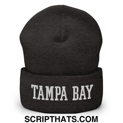 Tampa Bay Varsity College Block Embroidered Knit Cuffed Beanie Dark Grey