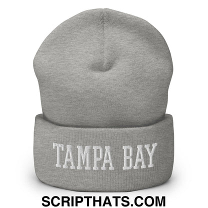 Tampa Bay Varsity College Block Embroidered Knit Cuffed Beanie Heather Grey