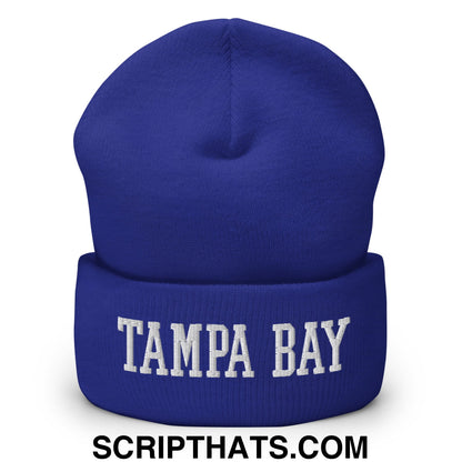 Tampa Bay Varsity College Block Embroidered Knit Cuffed Beanie Royal