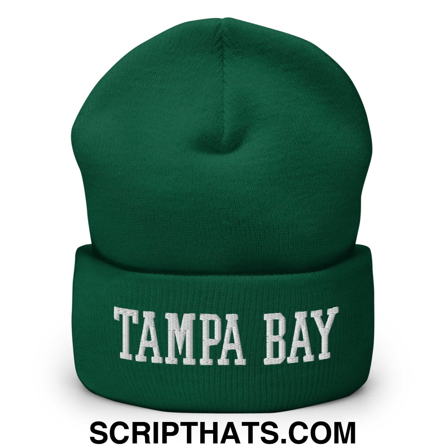Tampa Bay Varsity College Block Embroidered Knit Cuffed Beanie Spruce