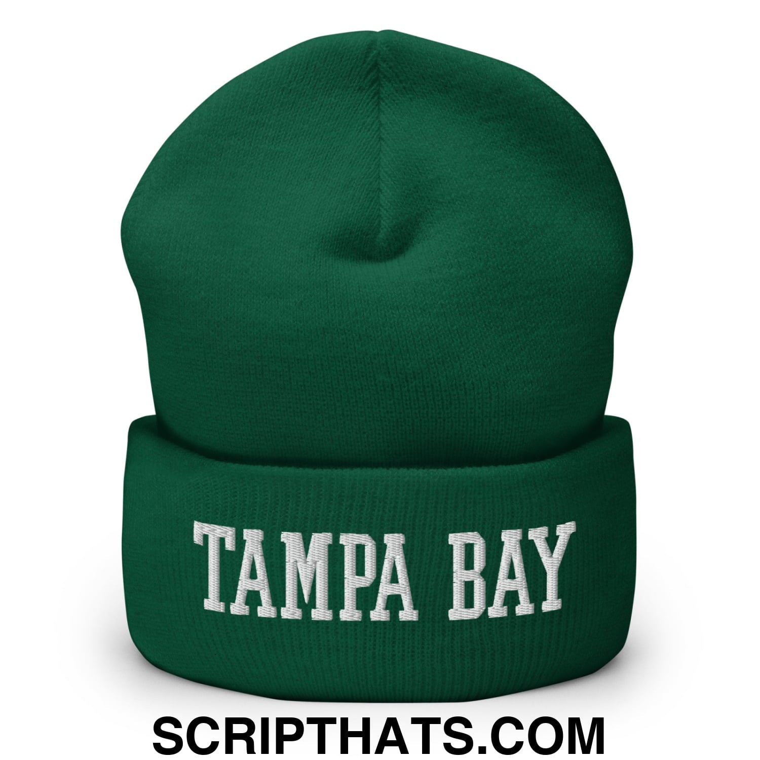 Tampa Bay Varsity College Block Embroidered Knit Cuffed Beanie Spruce
