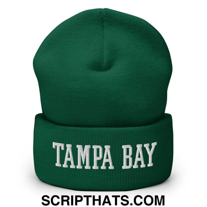 Tampa Bay Varsity College Block Embroidered Knit Cuffed Beanie Spruce