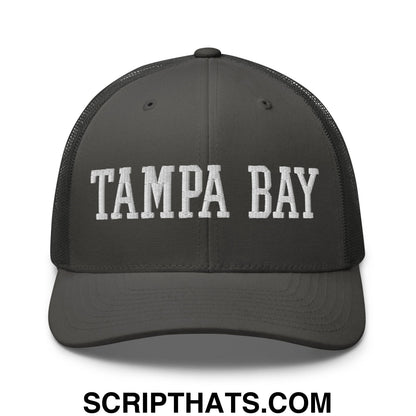 Tampa Bay Varsity College Block Embroidered Mesh Trucker Hat Charcoal
