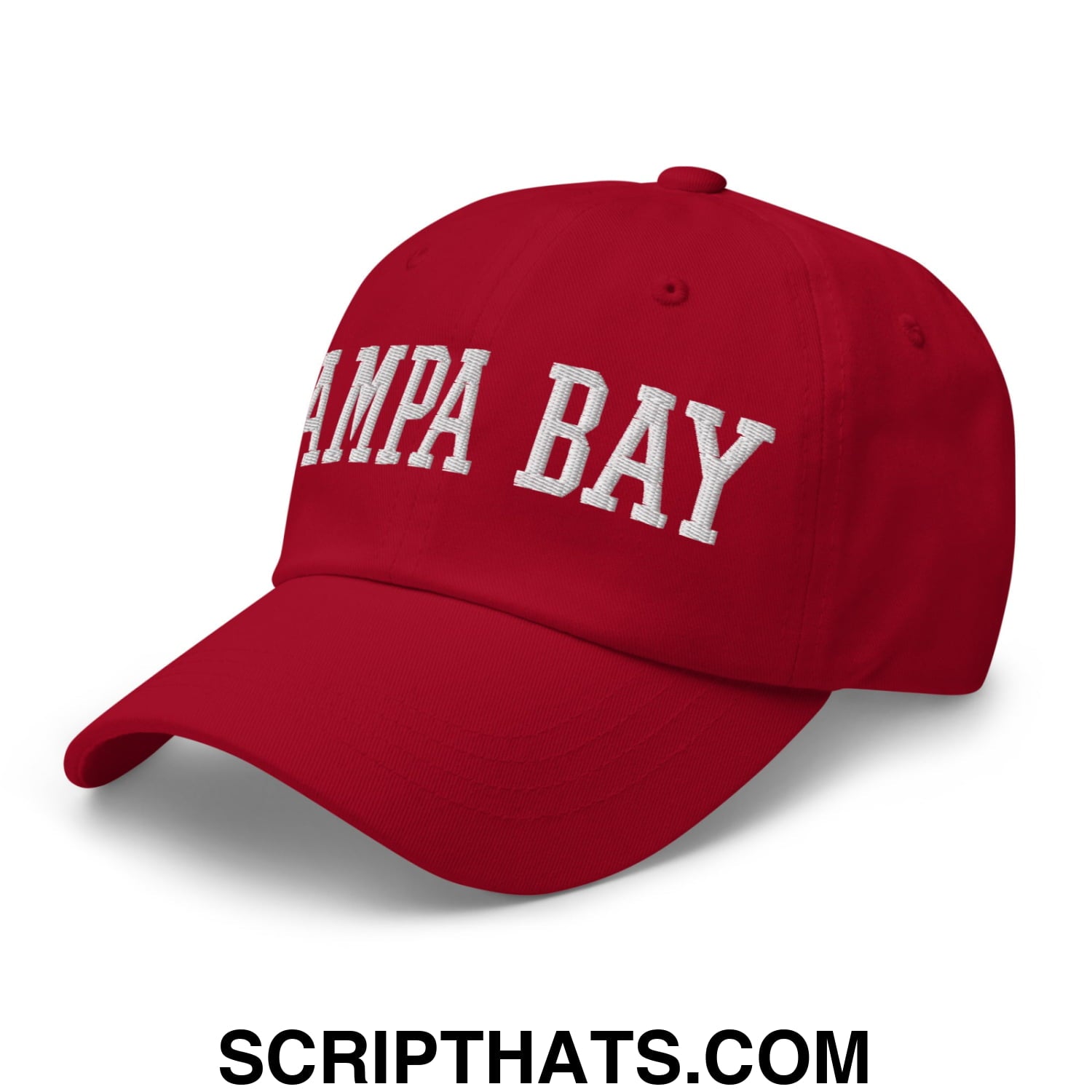 Tampa Bay Varsity College Block Embroidered Unstructured Dad Hat Cranberry