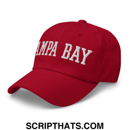 Tampa Bay Varsity College Block Embroidered Unstructured Dad Hat Cranberry