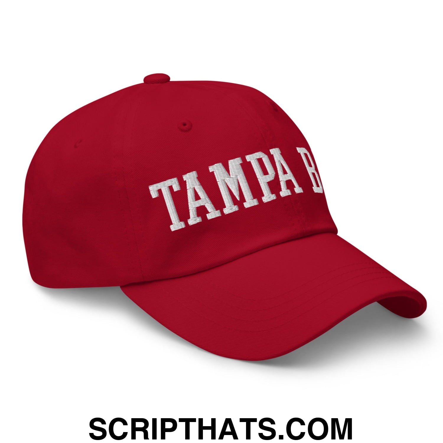 Tampa Bay Varsity College Block Embroidered Unstructured Dad Hat Cranberry