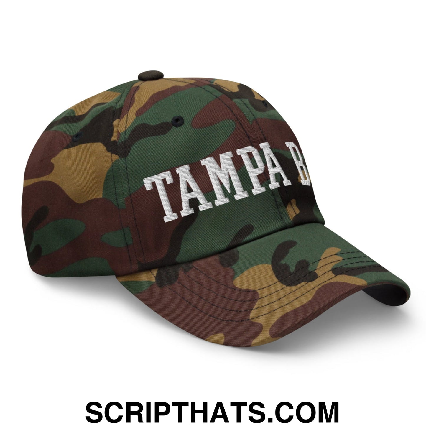 Tampa Bay Varsity College Block Embroidered Unstructured Dad Hat Green Camo
