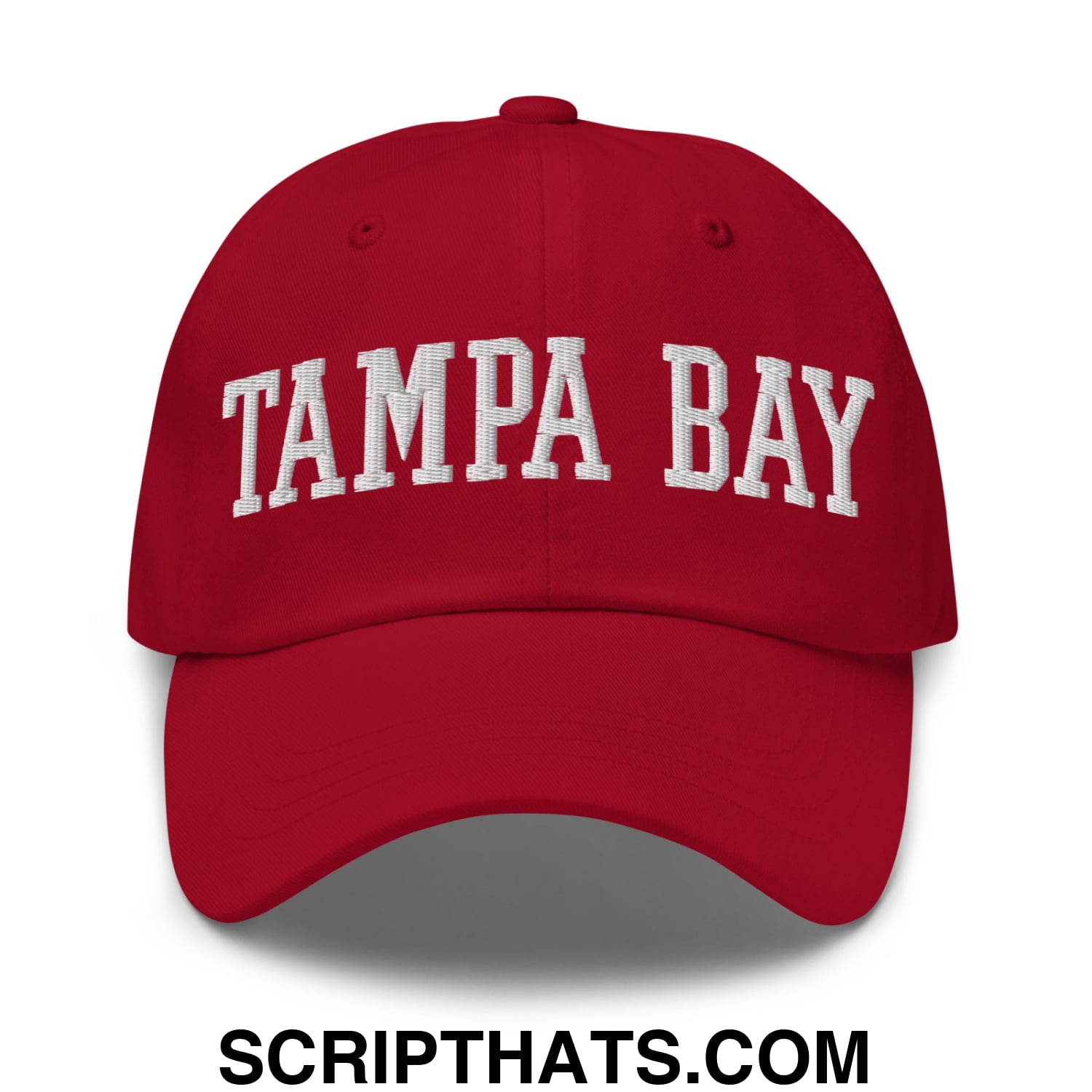 Tampa Bay Varsity College Block Embroidered Unstructured Dad Hat Cranberry