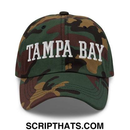Tampa Bay Varsity College Block Embroidered Unstructured Dad Hat Green Camo