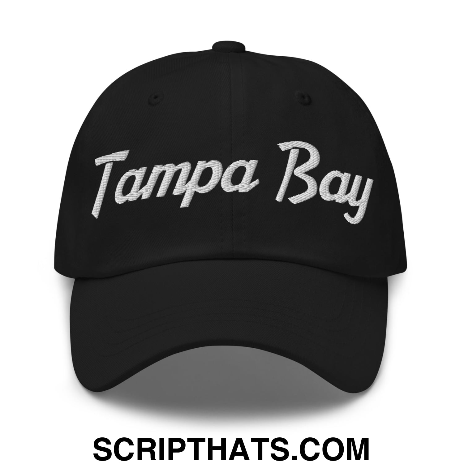 Tampa Bay Vintage Sports Script Embroidered Unstructured Dad Hat Black