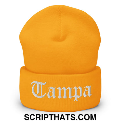 Tampa Old English Embroidered Knit Cuffed Beanie Gold