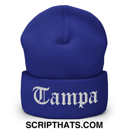 Tampa Old English Embroidered Knit Cuffed Beanie Royal