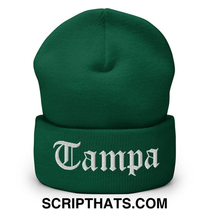 Tampa Old English Embroidered Knit Cuffed Beanie Spruce