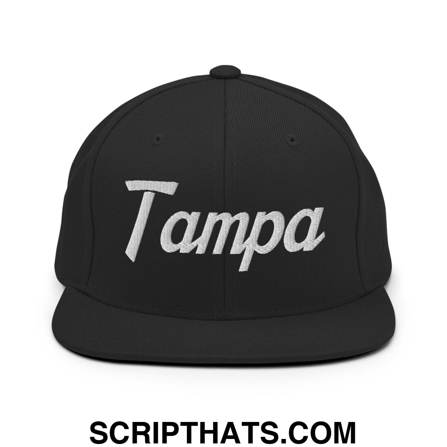 Tampa Script Snapback Hat Black