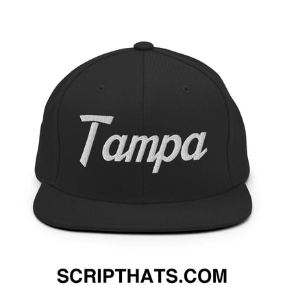 Tampa Script Snapback Hat Black