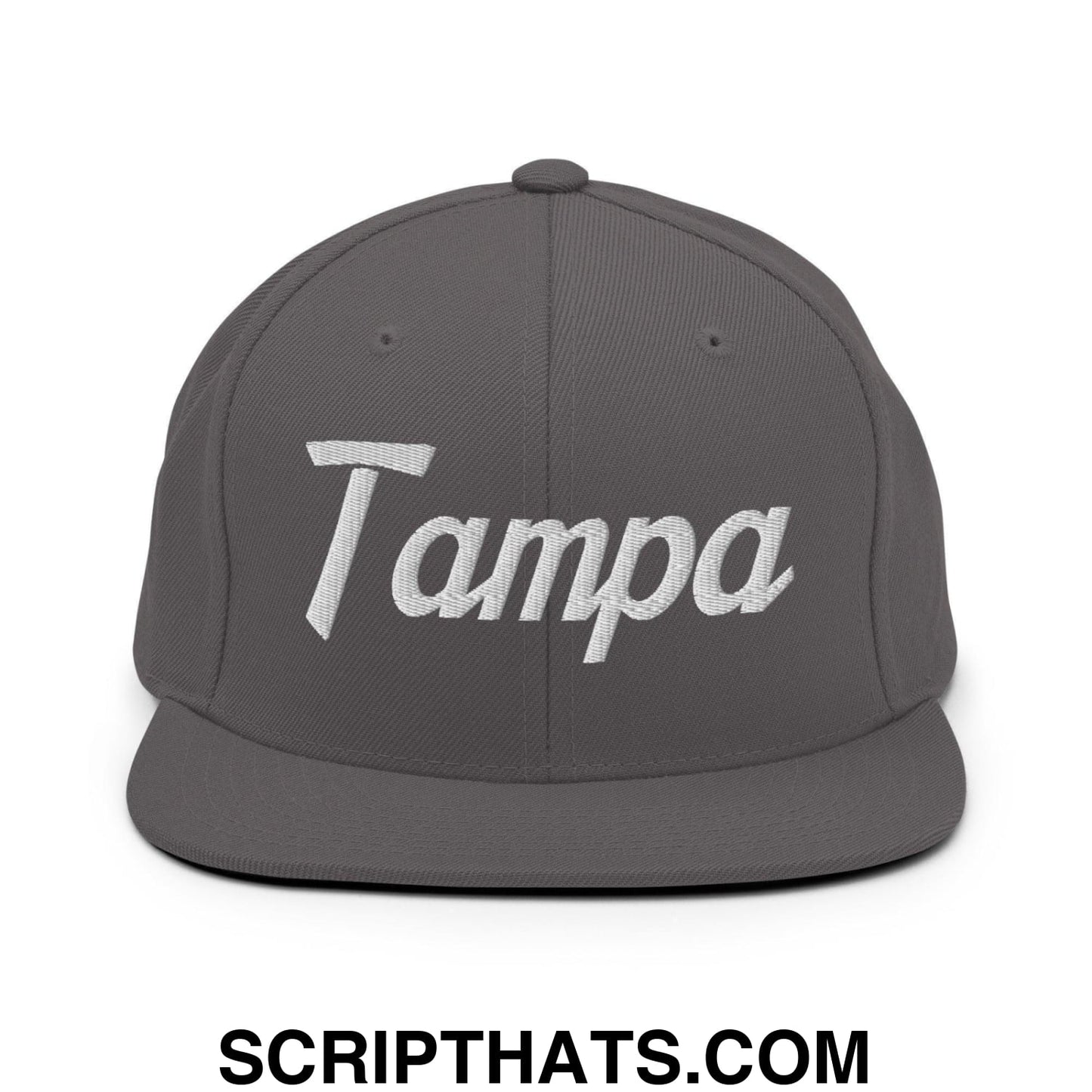 Tampa Script Snapback Hat Dark Grey