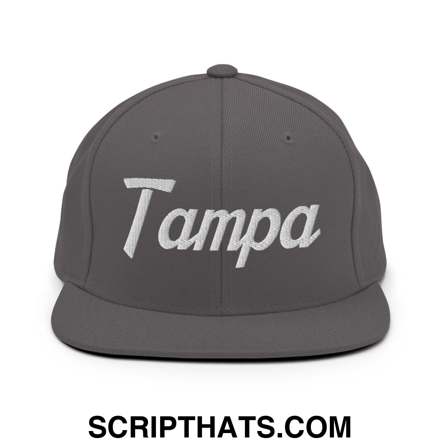 Tampa Script Snapback Hat Dark Grey