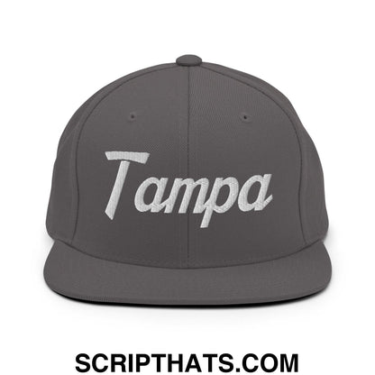 Tampa Script Snapback Hat Dark Grey