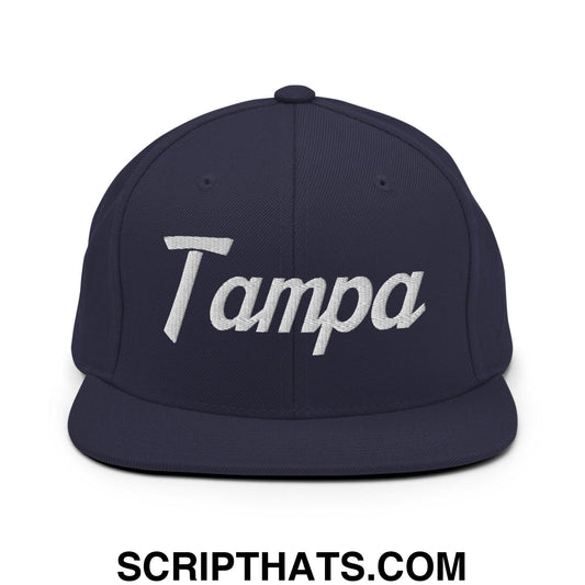 Tampa Script Snapback Hat Navy
