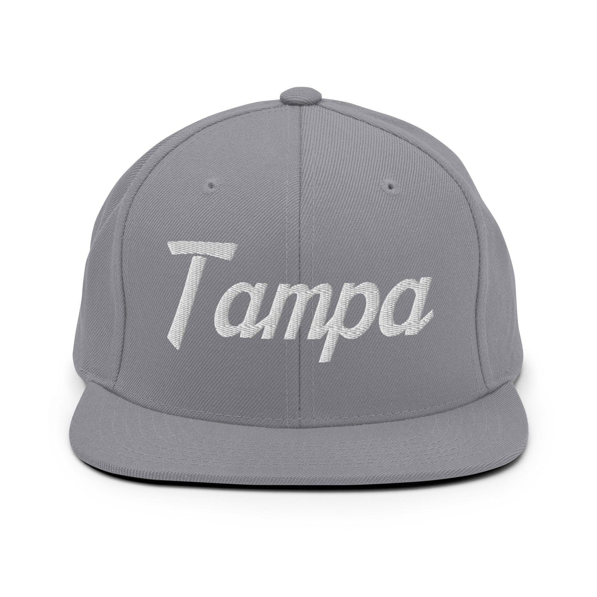 Tampa Script Snapback Hat Silver
