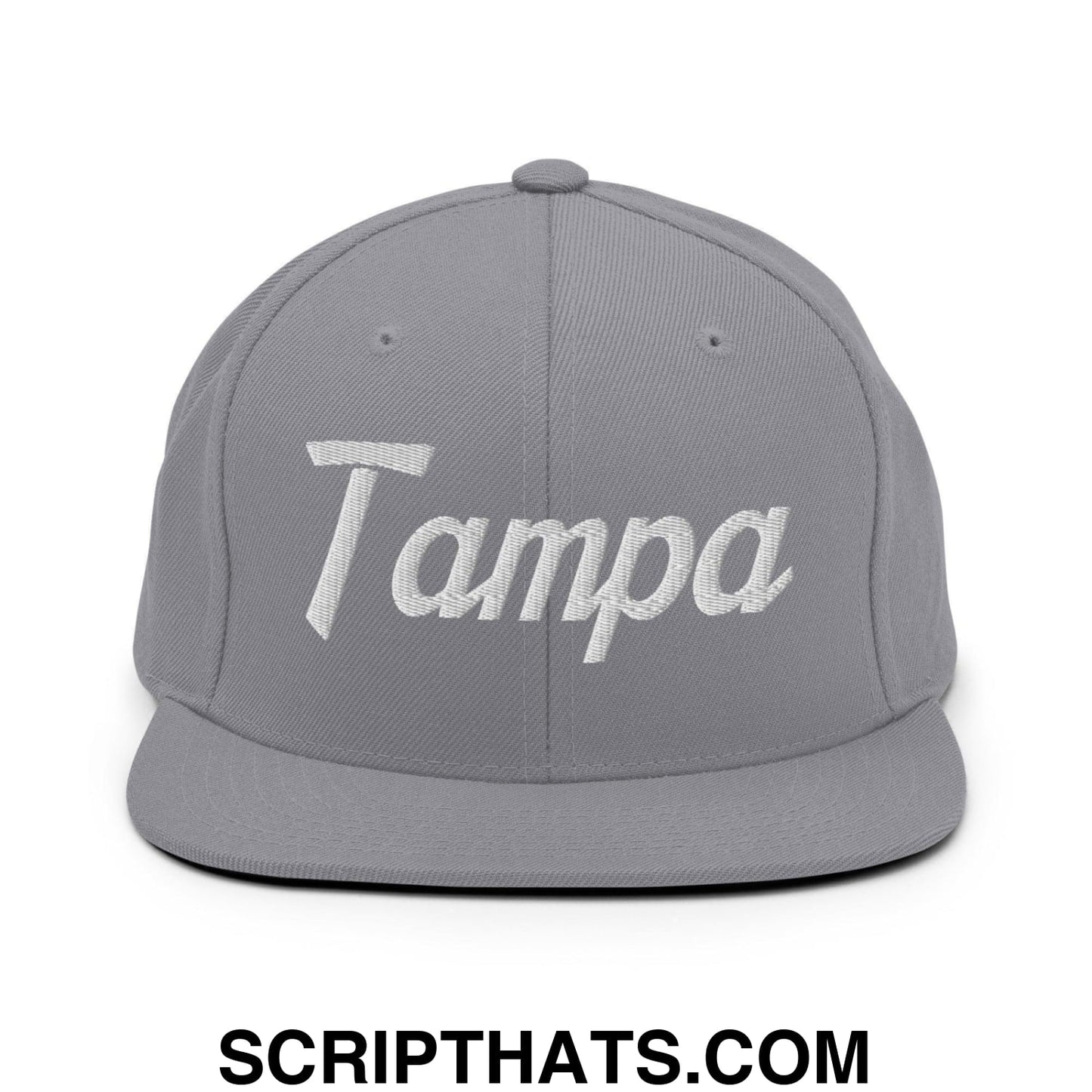 Tampa Script Snapback Hat Silver