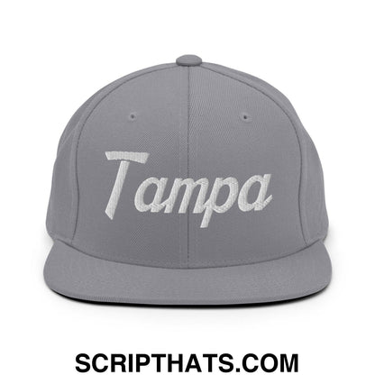 Tampa Script Snapback Hat Silver