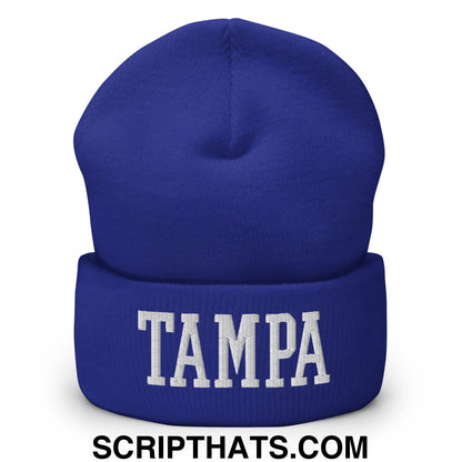 Tampa Varsity College Block Embroidered Knit Cuffed Beanie Royal