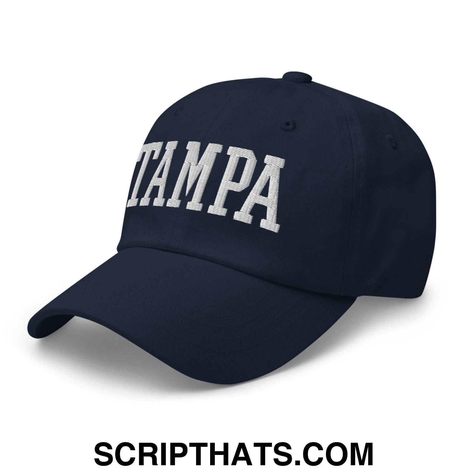 Tampa Varsity College Block Embroidered Unstructured Dad Hat Navy