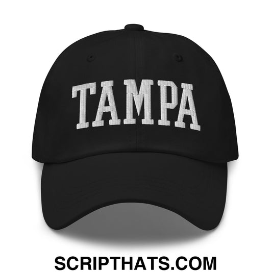 Tampa Varsity College Block Embroidered Unstructured Dad Hat Black