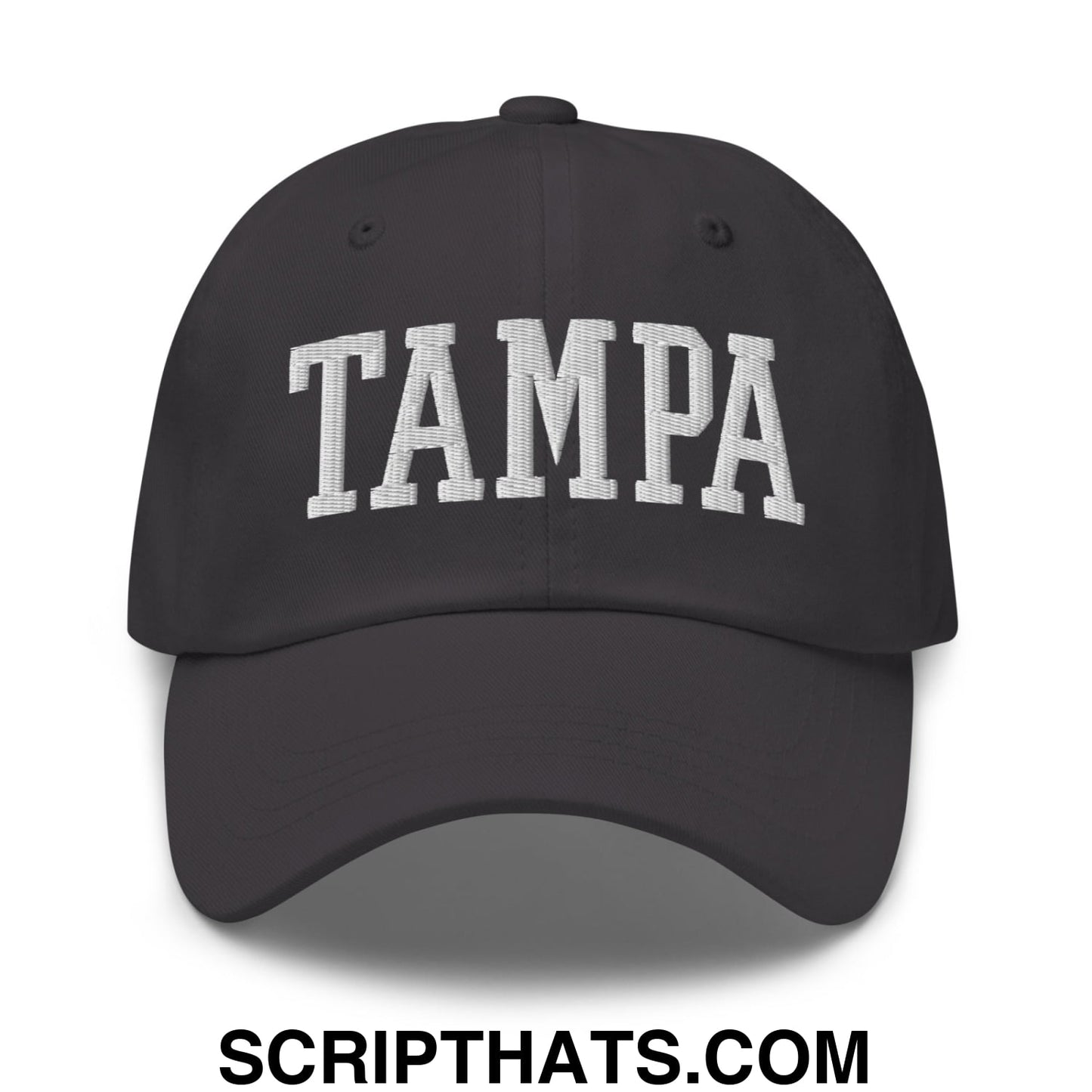 Tampa Varsity College Block Embroidered Unstructured Dad Hat Dark Grey