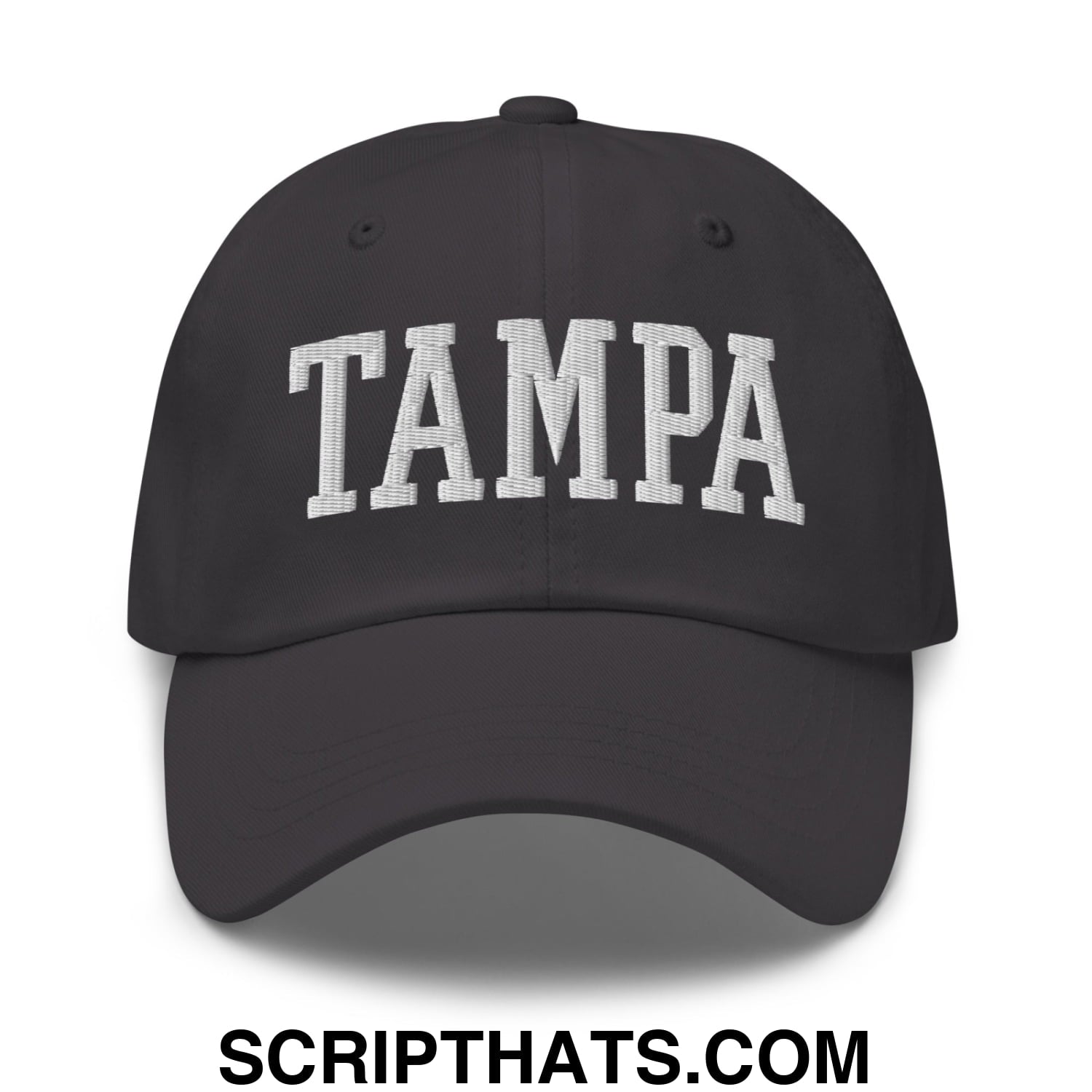 Tampa Varsity College Block Embroidered Unstructured Dad Hat Dark Grey