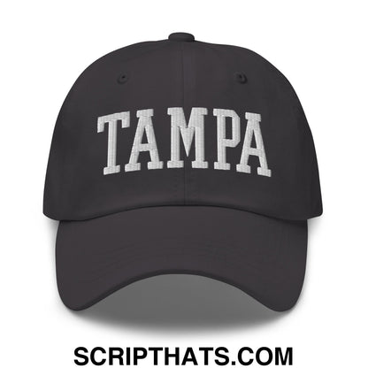 Tampa Varsity College Block Embroidered Unstructured Dad Hat Dark Grey
